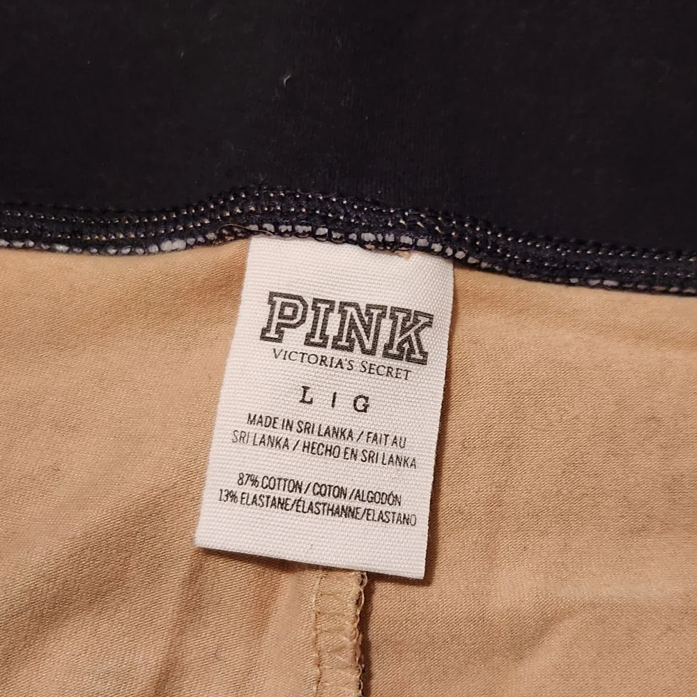 Women's Large Victoria's Secret PINK Leopard Print Foldover Yoga Pant Leggings - Picture 3 of 4